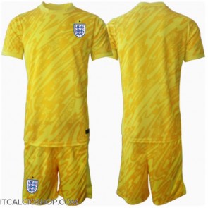 Inghilterra Portiere Seconda Maglia Bambino Europei 2024 Manica Corta (+ Pantaloni corti)